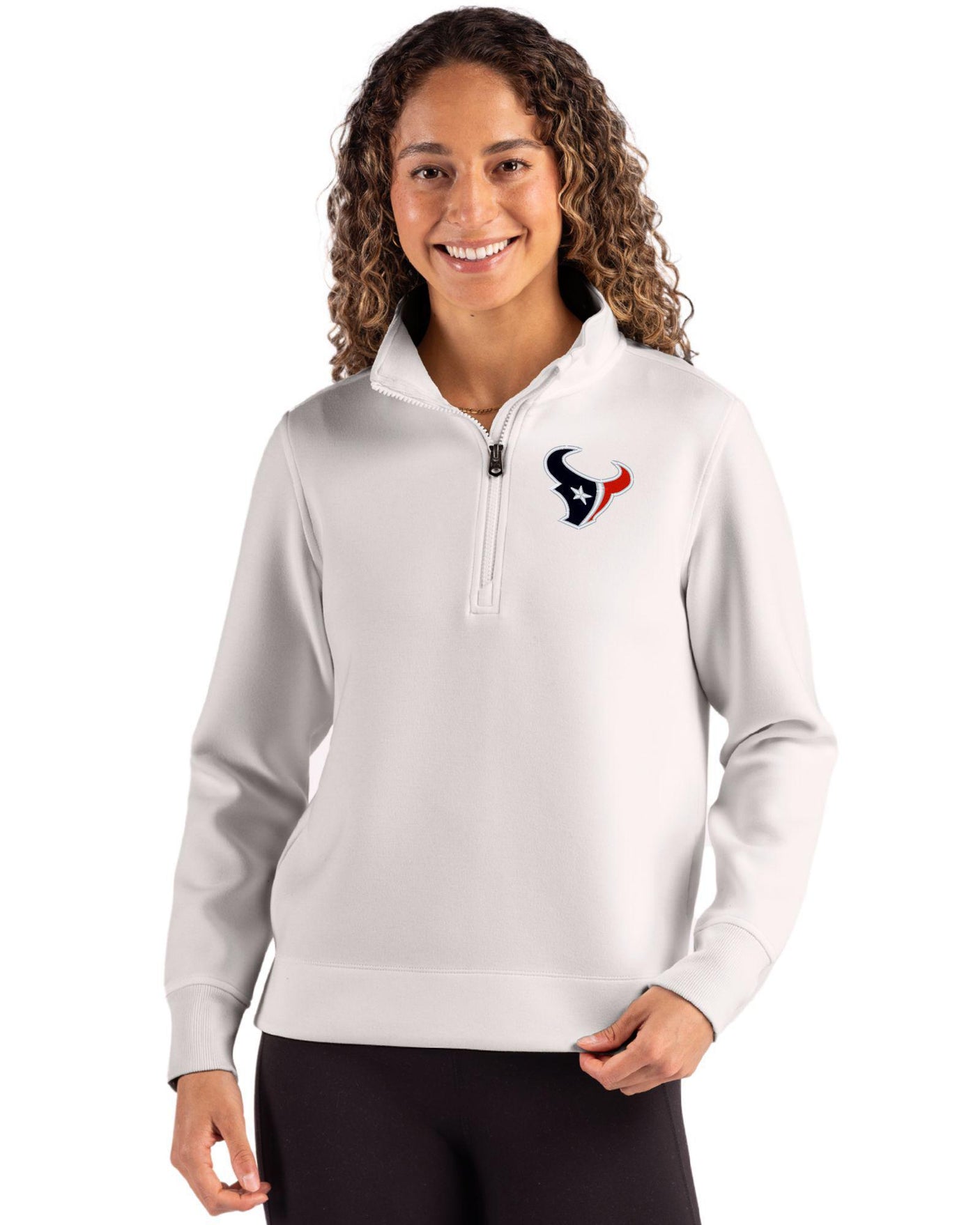 Texans Cutter & Buck Women's Roam Eco Quarter Zip Pullover