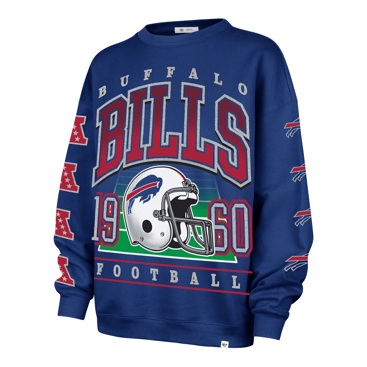 Bills 2025 '47 Brand Women's Go Big Oversized Crewneck