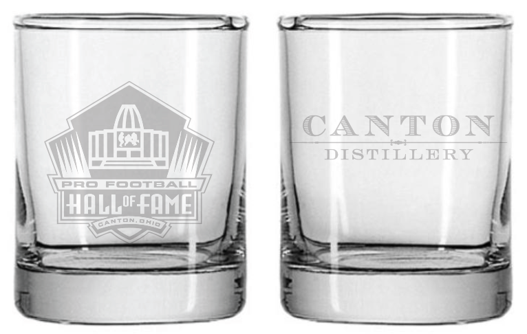 Hall of Fame Canton Distillery Round Votive Shot Glass Pro Football Hall of Fame