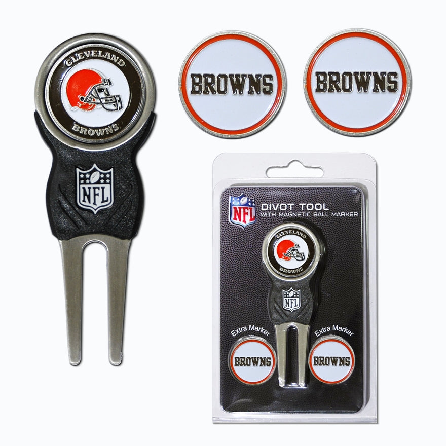 Browns Divot Tool & Ball Markers Set Pro Football Hall of Fame