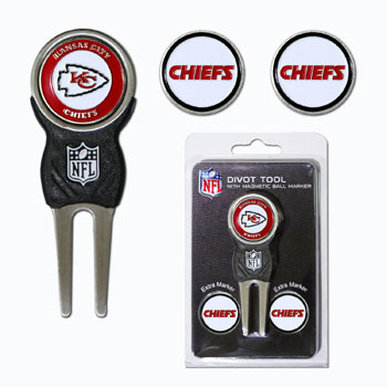 Chiefs Divot Tool & Ball Markers Set Pro Football Hall of Fame