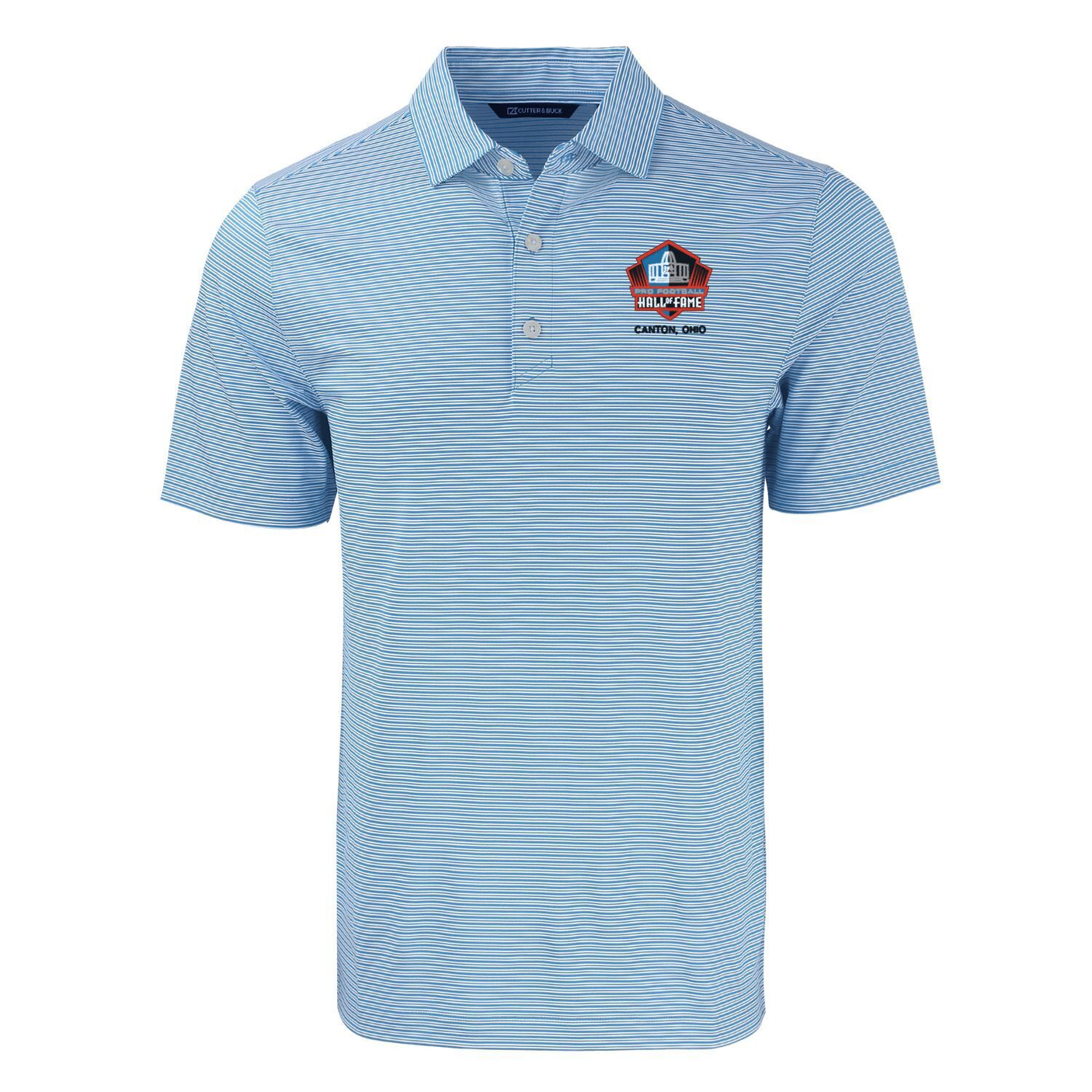Hall of Fame Cutter & Buck Men's Atlas Forge Recycled Double Stripe Four-Way Polo