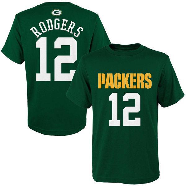 Packers Aaron Rodgers Youth Mainliner Name and Number T-Shirt