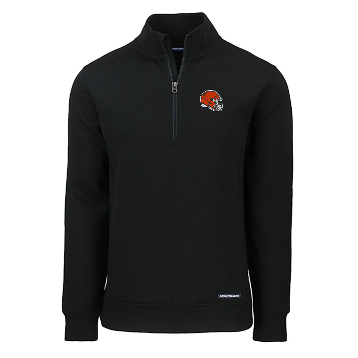 Browns Cutter and Buck Men's Black Roam Eco Quarter Zip Pullover
