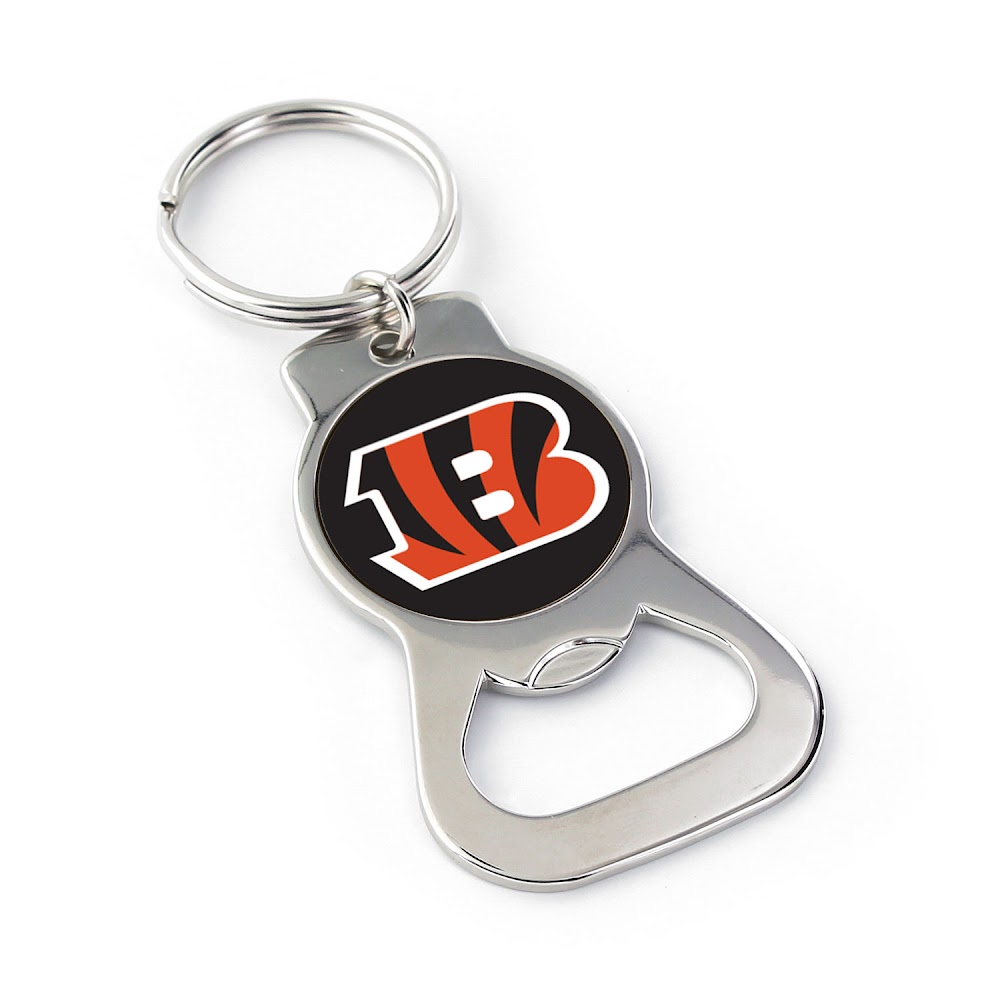 Bengals Silver Bottle Opener Keychain