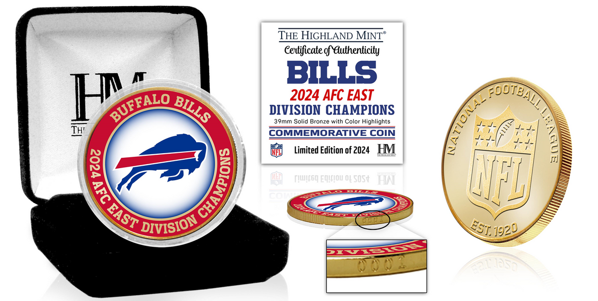 Bills AFC East Division Champions Bronze Color Coin Pro Football Hall of Fame