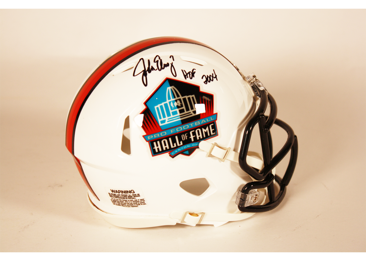 John Elway Autographed Hall of Fame Mini Helmet Pro Football Hall of Fame