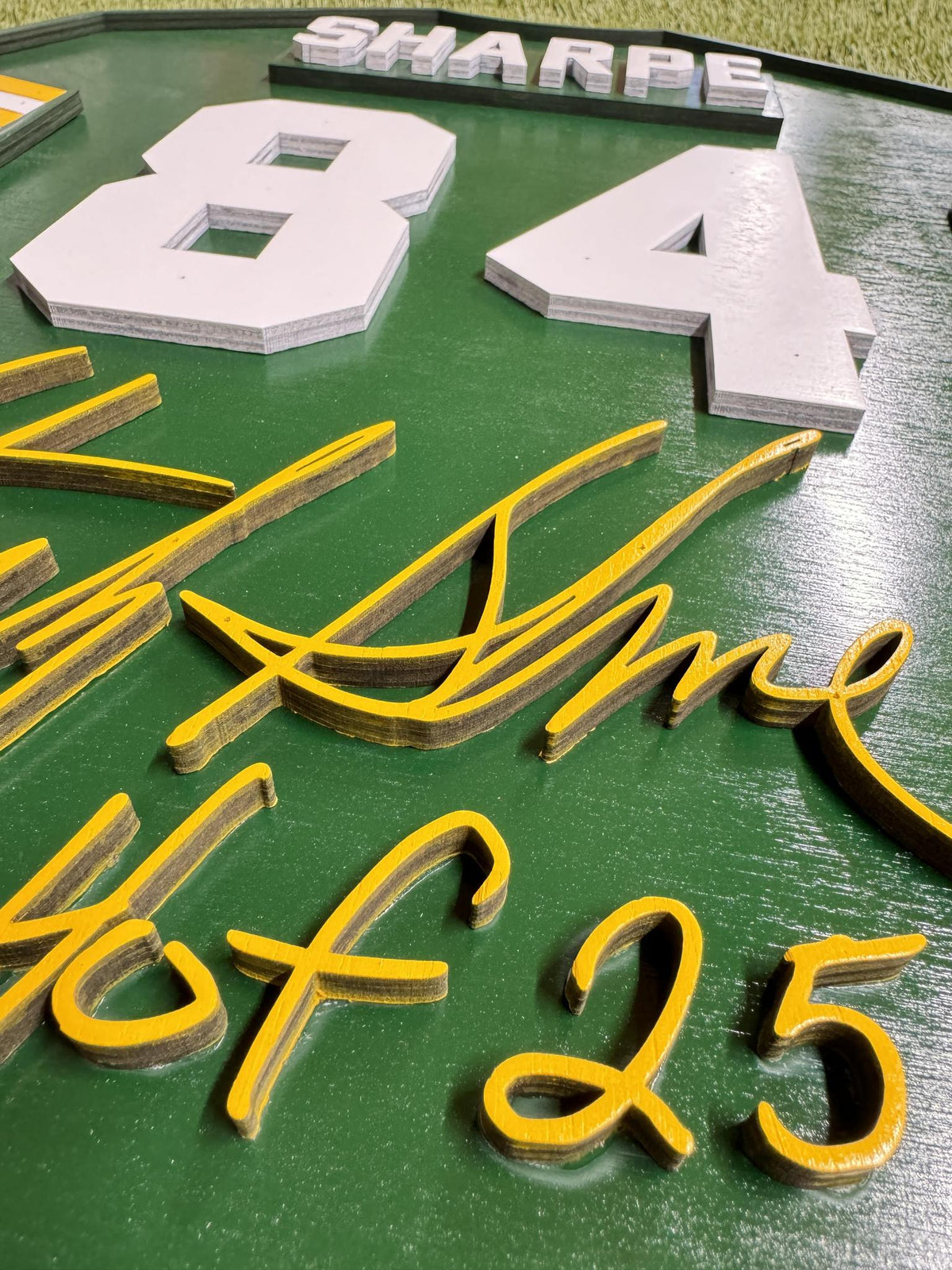 Sterling Sharpe Packers Class of 2025 Wood Jersey 3D Sign - DS Sign Yurko (game day feels)