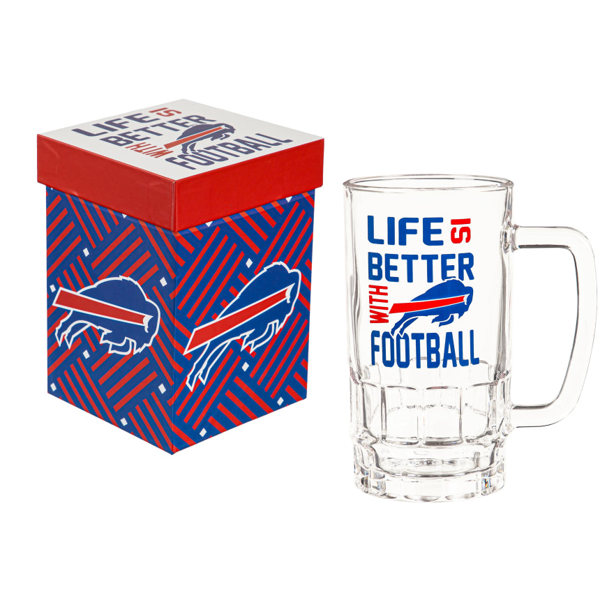 Bills 16oz Glass Tankard Cup with Gift Box