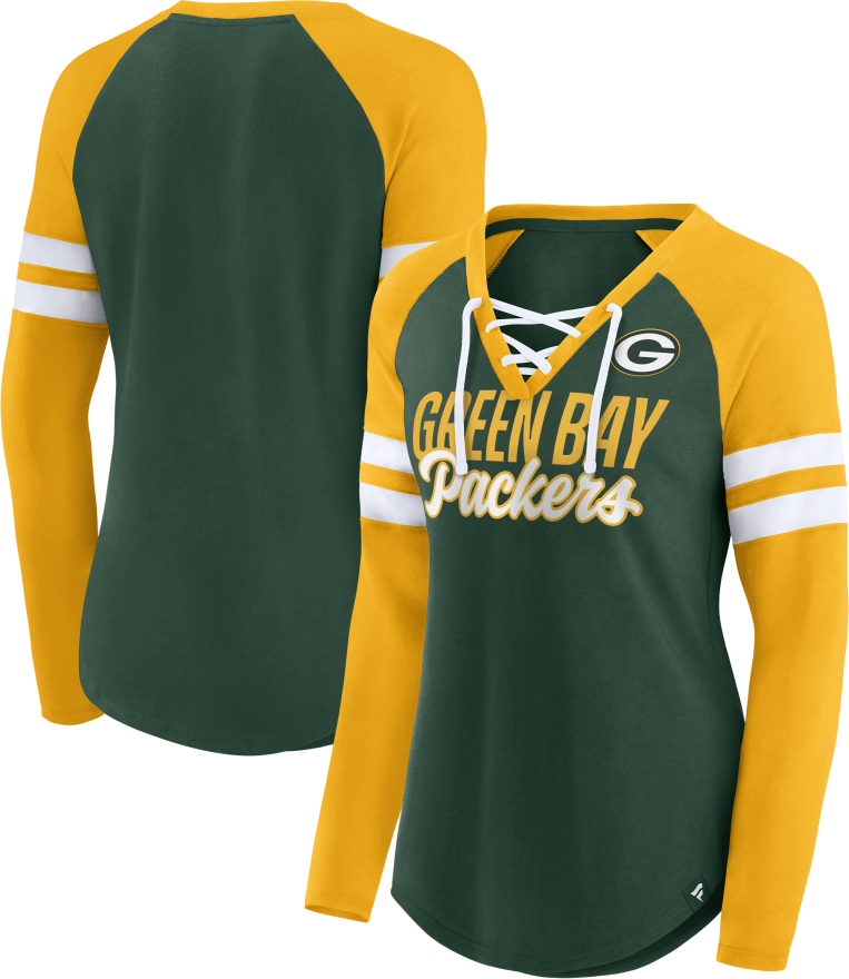 Packers Women's Lace-Up Long Sleeve T-Shirt