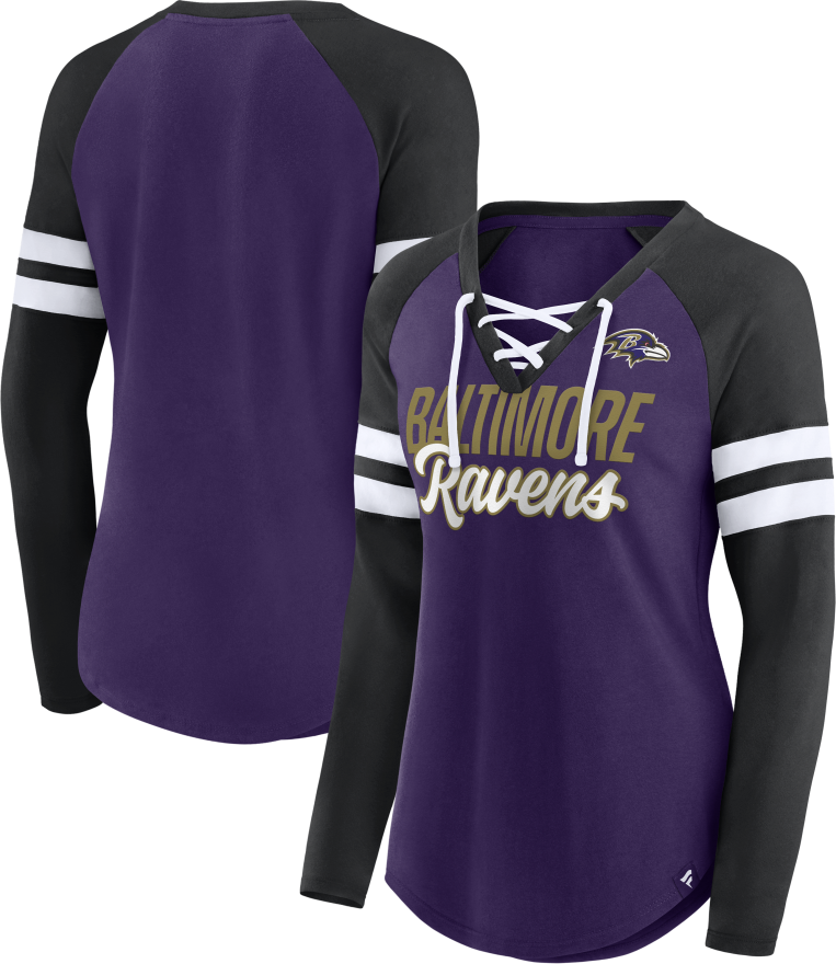Ravens Women's Lace-Up Long Sleeve T-Shirt