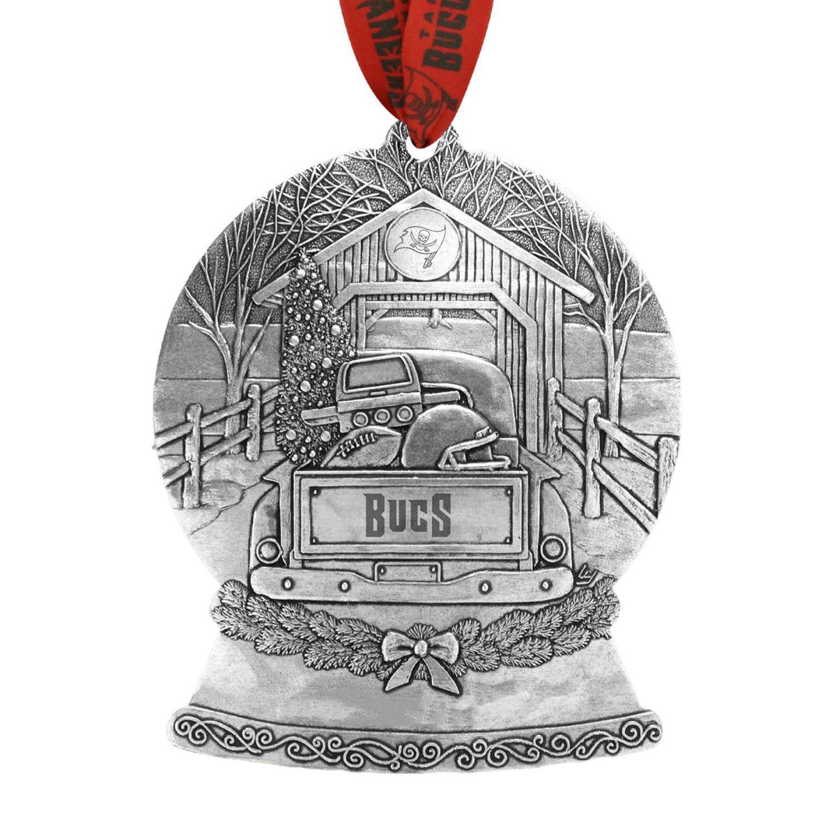 Buccaneers Tailgate Truck Snow Globe Ornament