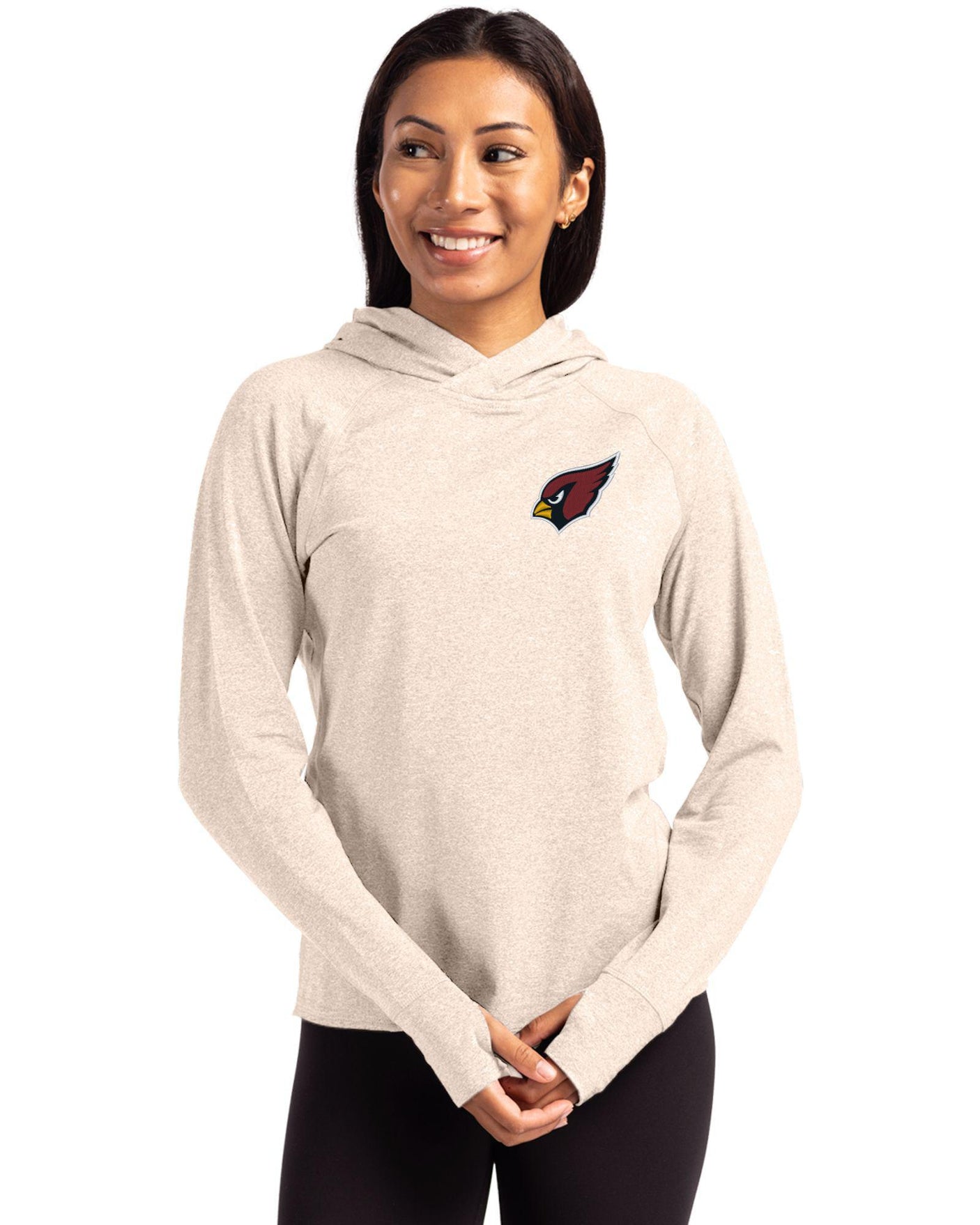 Cardinals Cutter & Buck Women's Adapt Eco Heather Hooded Pullover