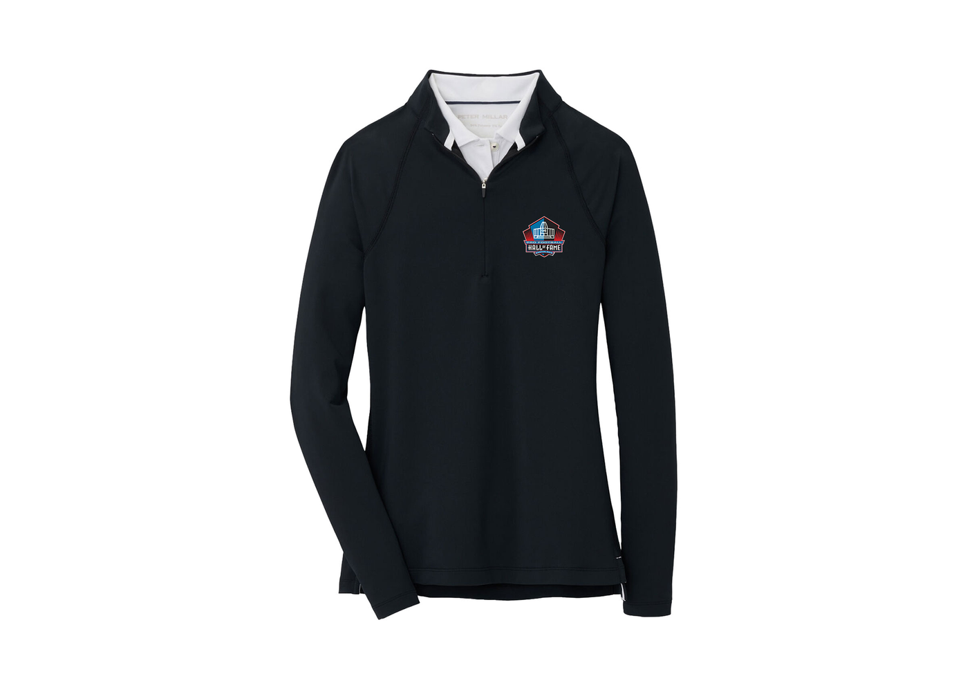 Hall of Fame Peter Millar Women's Black Raglan Sleeve Perth Layer 1/4 Zip