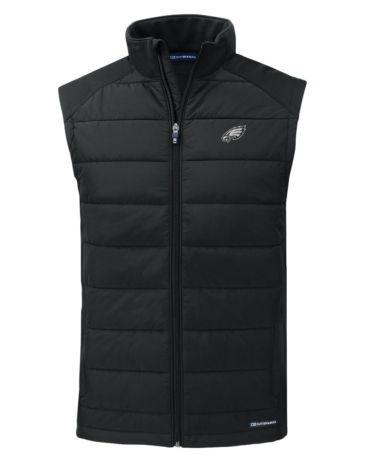 Eagles Cutter and Buck Men's Black Evoke Eco Hybrid Vest