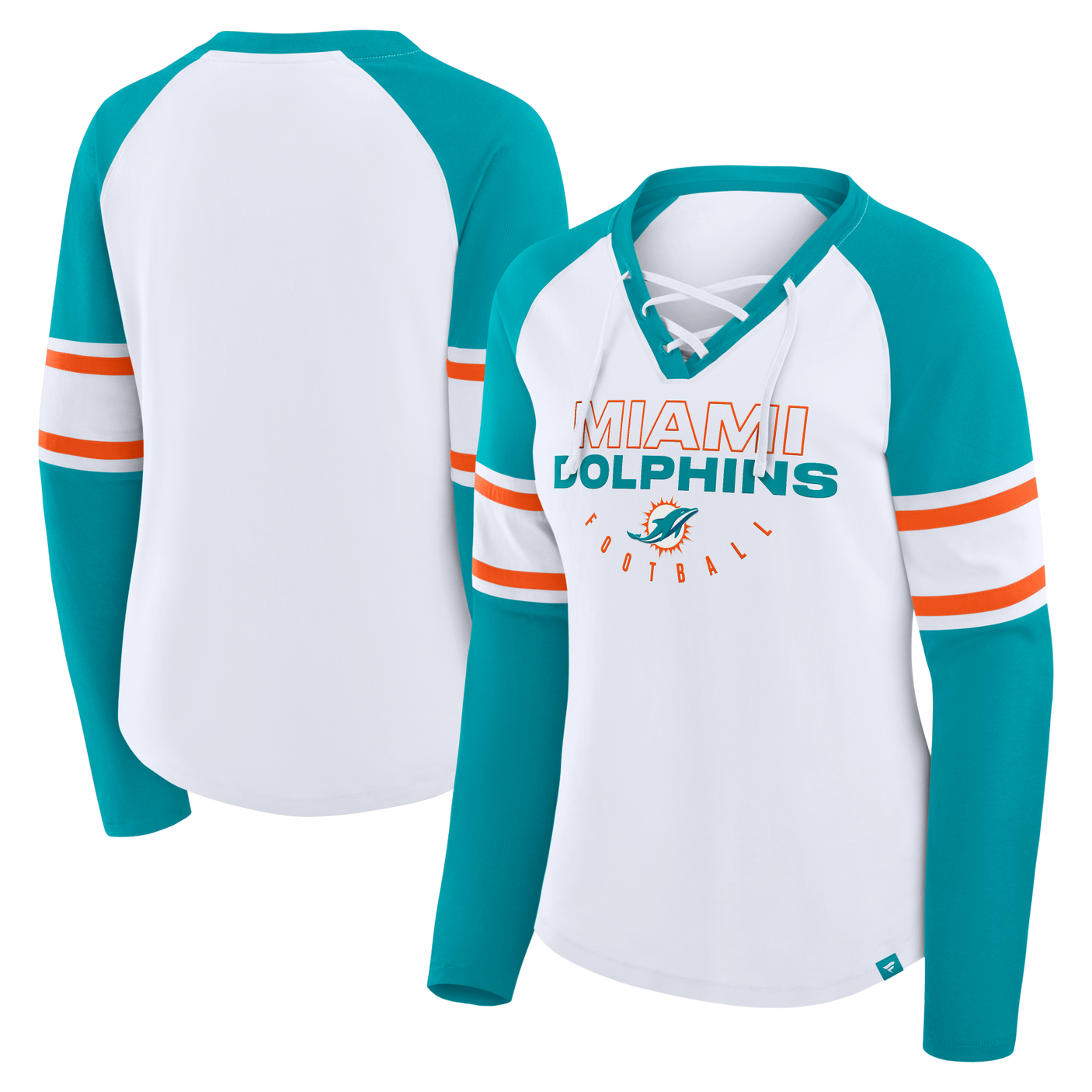 Dolphins 2025 Women's Fanatics Blitz Package Long Sleeve Fashion Top