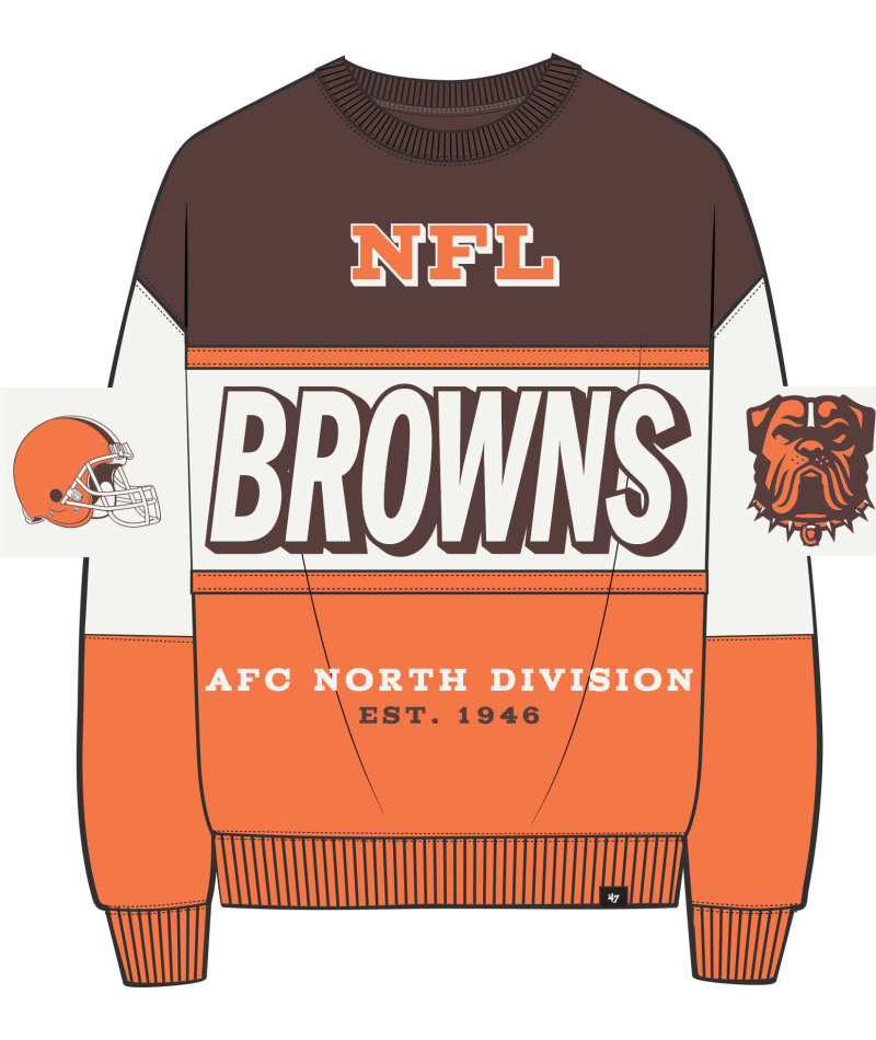 Browns 2025 '47 Brand Men's Breeze By Maximalist Crewneck