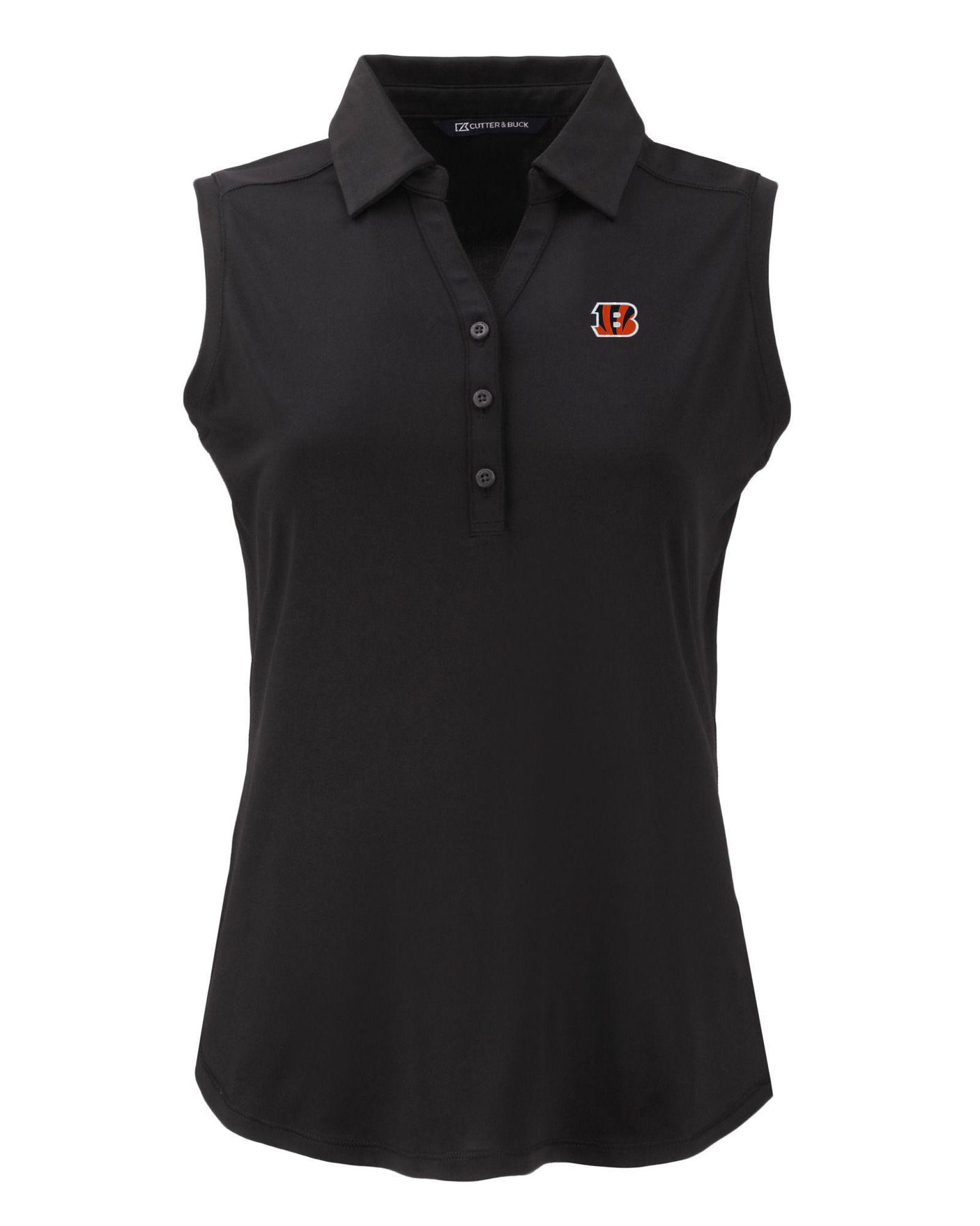 Bengals Cutter and Buck Women's Black Forge Eco Recycled Sleeveless Polo