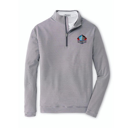 Hall of Fame Peter Millar Men's Iron/White Perth Sugar Stripe Performance 1/4 Zip