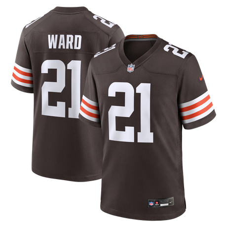 Browns Denzel Ward Nike Men's Brown Game Jersey