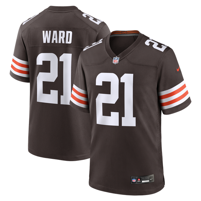 Browns Denzel Ward Nike Men's Brown Game Jersey
