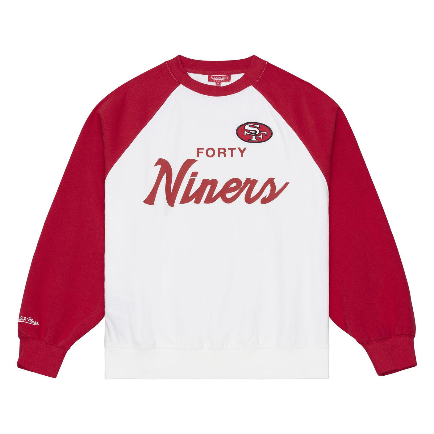 49ers 2026 Mitchell & Ness Women's NFL Head Coach Raglan Crewneck Pro Football Hall of Fame