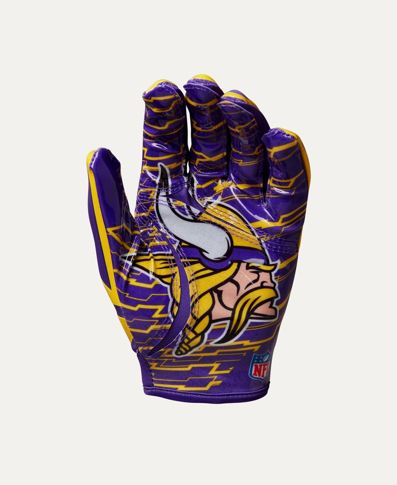 Vikings 2025 Wilson Youth NFL Stretch Fit Receivers Gloves