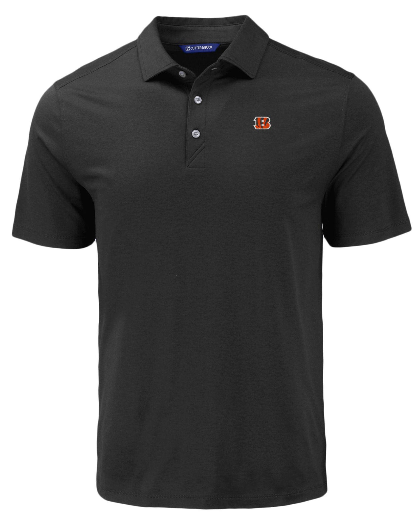Bengals Cutter and Buck Men's Black Coastline Epic Comfort Eco Polo