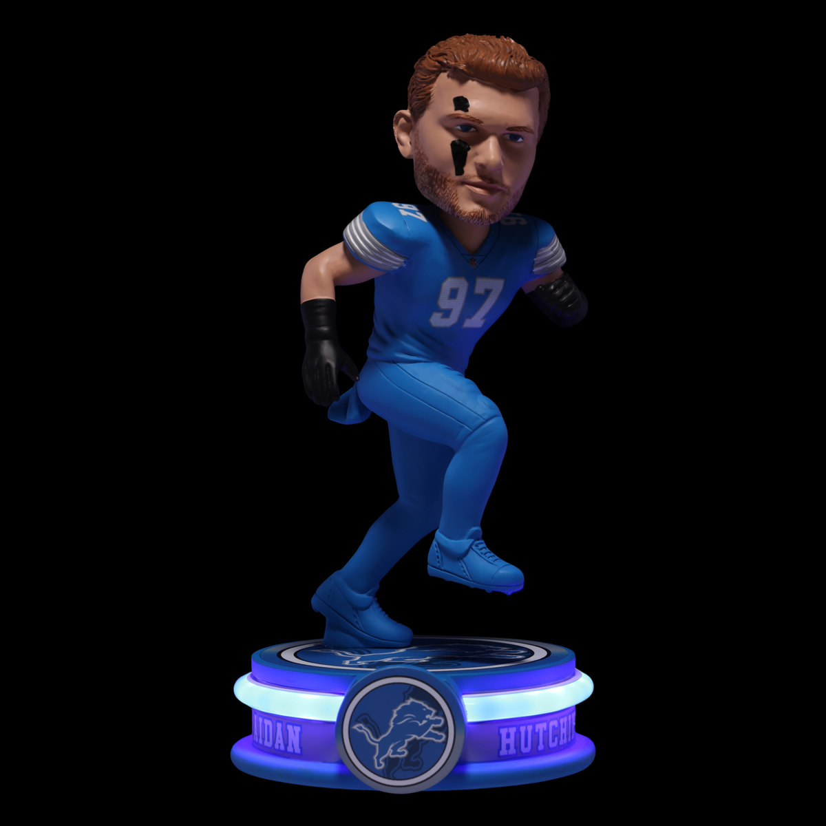 Lions Aidan Hutchinson 8 Inch Neon Bobblehead Pro Football Hall of Fame