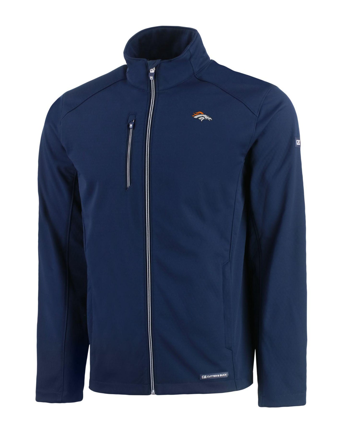Broncos Cutter and Buck Men's Evoke Eco Softshell Full Zip Jacket