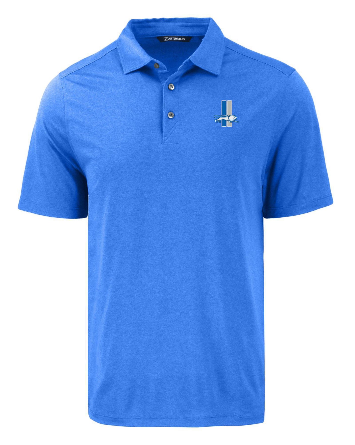 Lions Cutter and Buck Men's Blue Coastline Epic Comfort Eco Polo