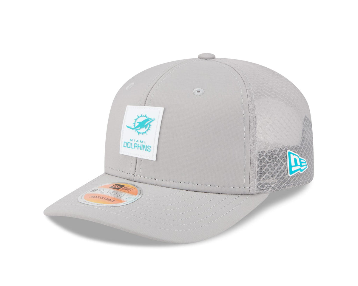 Dolphins 2025 New Era Men's 9SEVENTY Trucker Sideline Hat Pro Football Hall of Fame