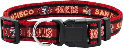 49ers Pets First Satin Dog Collar Pro Football Hall of Fame