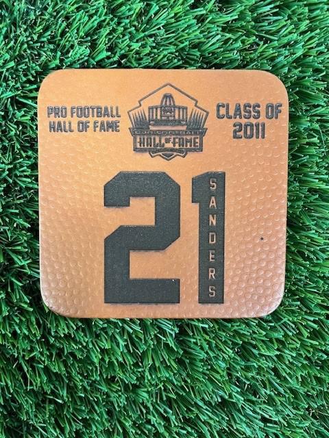 Deion Sanders Leather Player Coaster