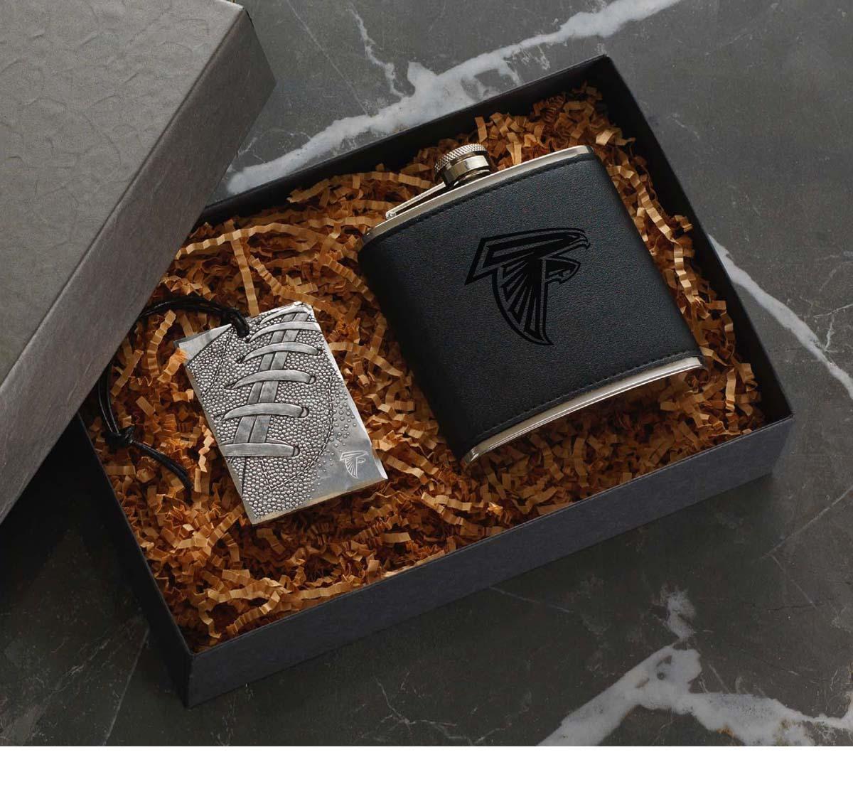 Falcons Traveler Flask & Bag Tag Gift Set