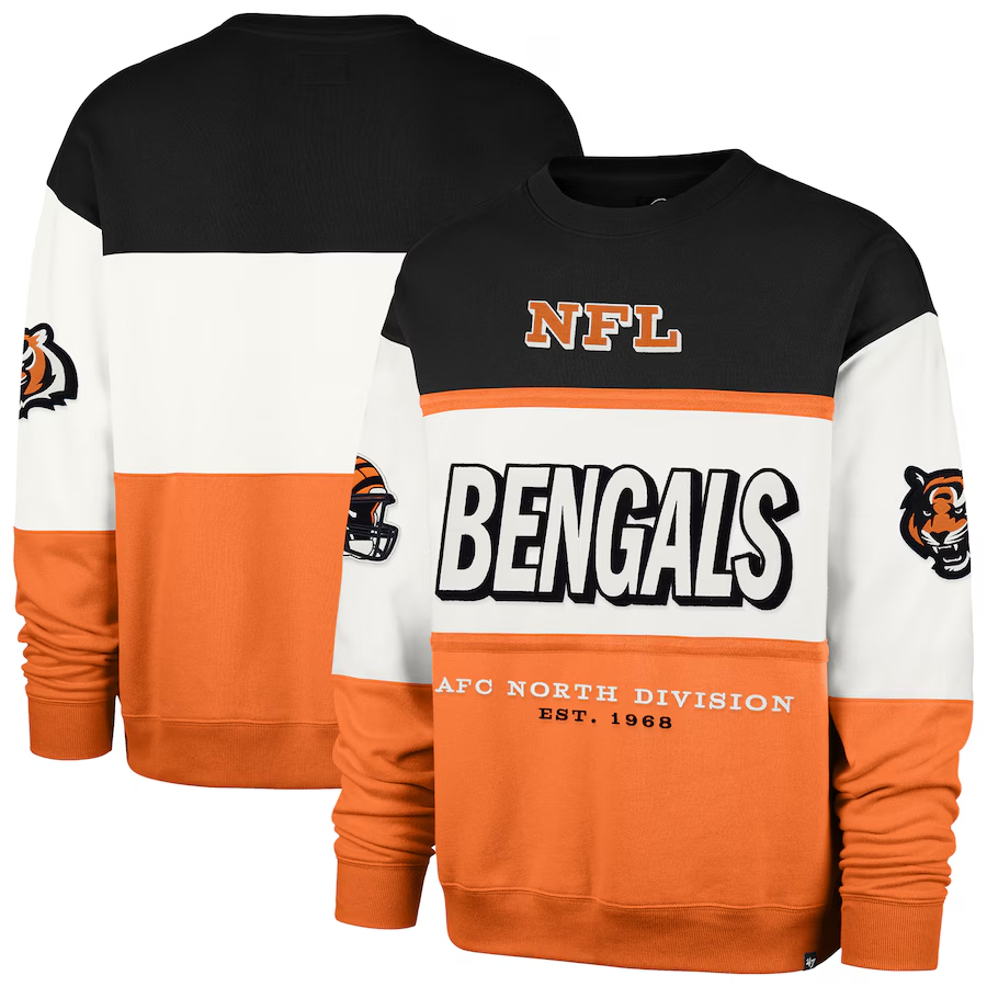 Bengals 2025 '47 Brand Men's Breeze By Maximalist Crewneck