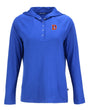 Broncos Cutter and Buck Women's Blue Coastline Epic Comfort Eco Hooded Shirt
