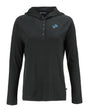 Lions Cutter and Buck Women's Black Coastline Epic Comfort Eco Hooded Shirt