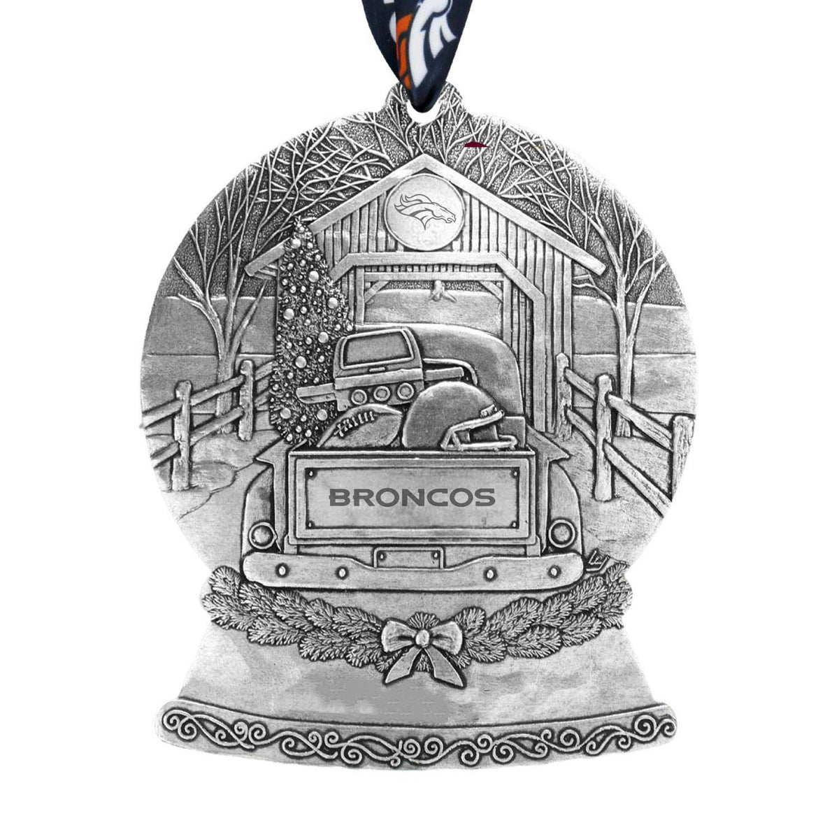 Broncos Tailgate Truck Snow Globe Ornament