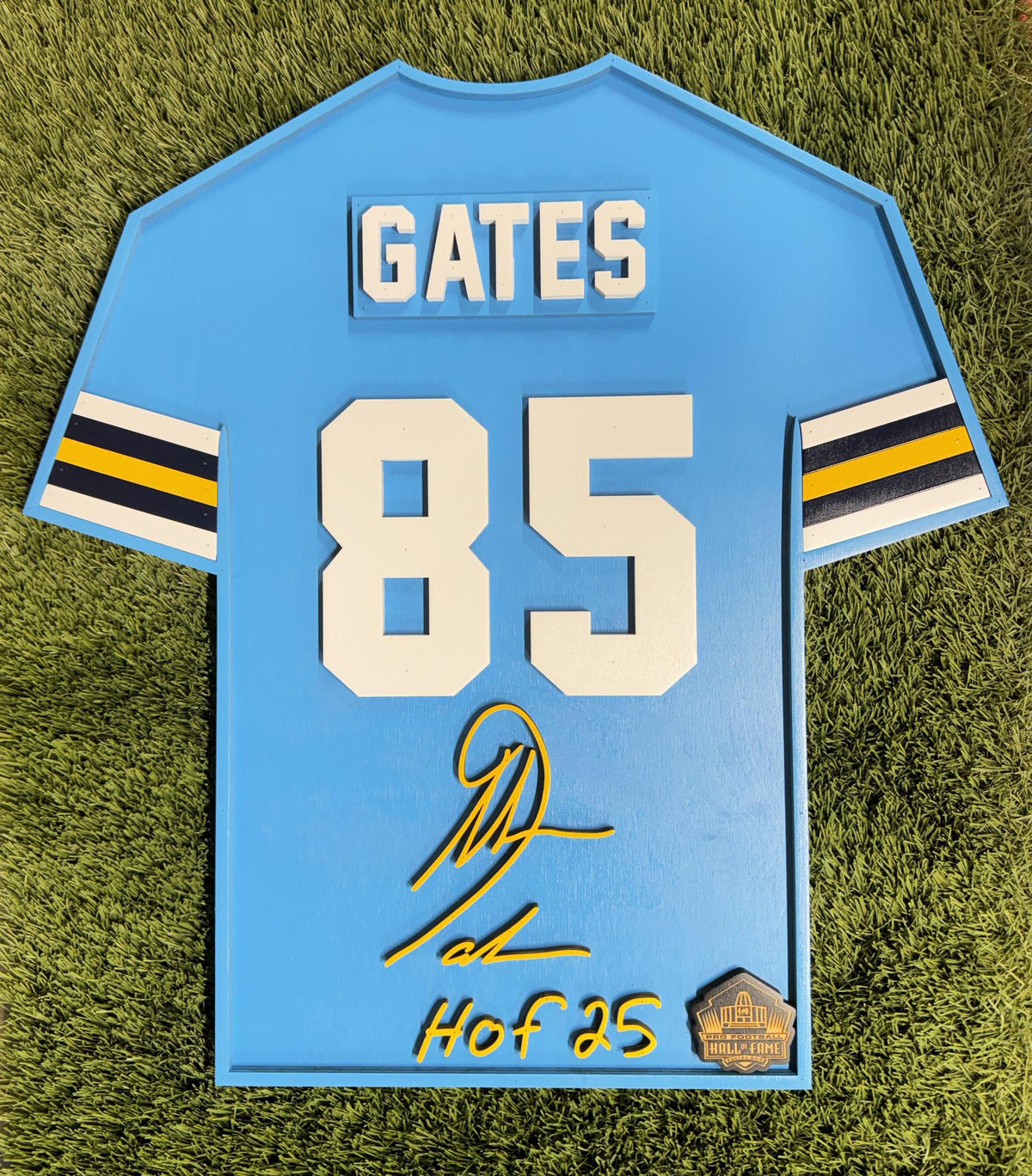 Antonio Gates Chargers Class of 2025 Alternate Wood Jersey 3D Sign - DS Sign Yurko (game day feels)