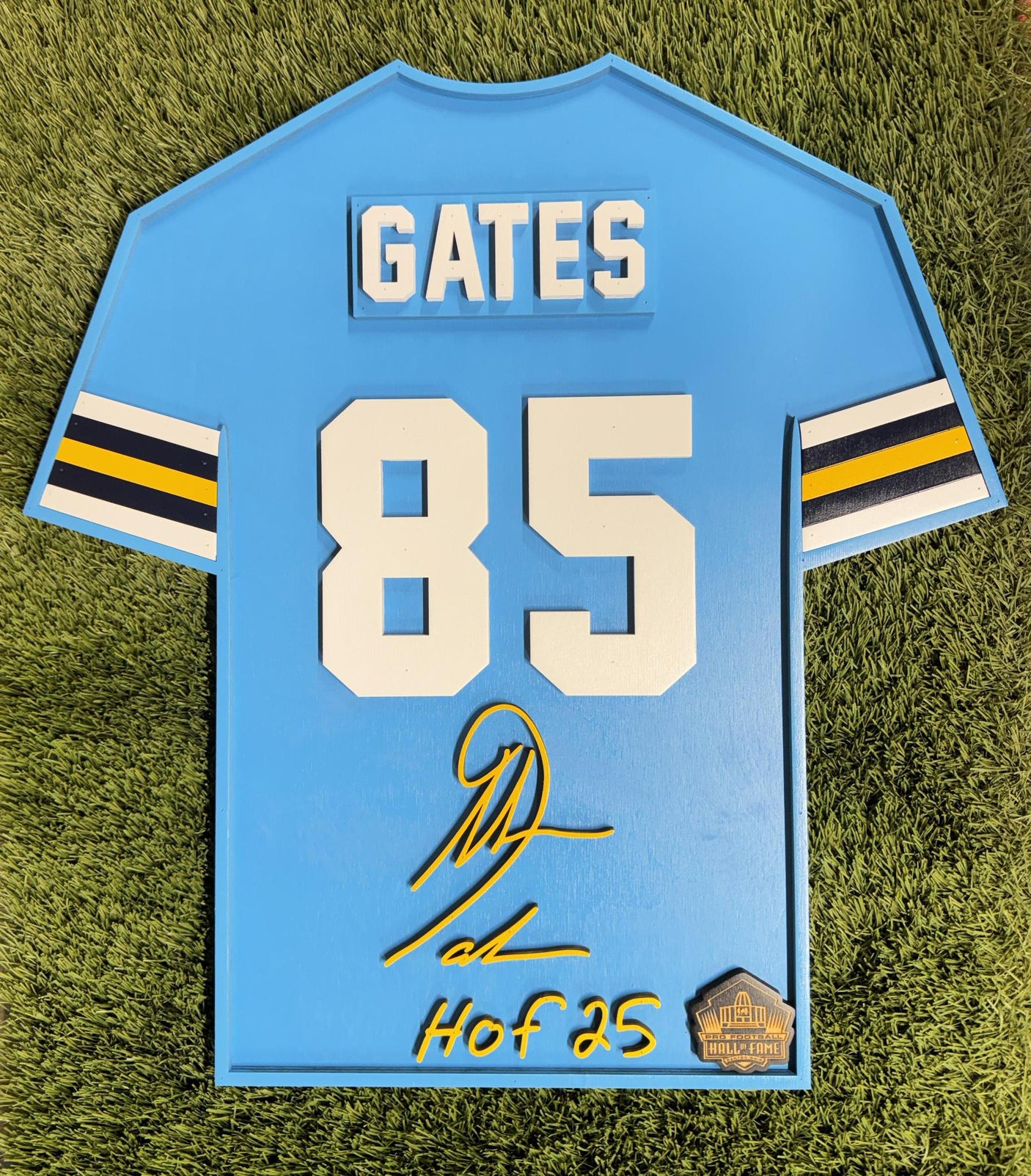 Antonio Gates Chargers Class of 2025 Alternate Wood Jersey 3D Sign