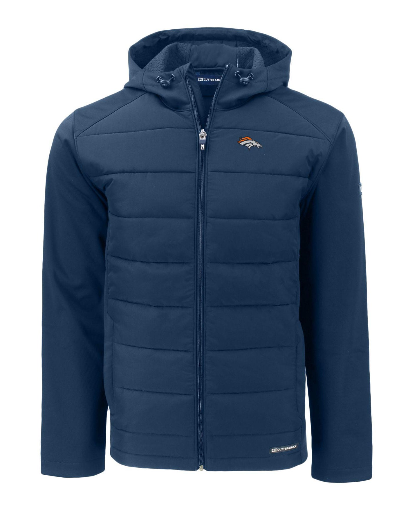 Broncos Cutter and Buck Men's Evoke Eco Hybrid Hooded Jacket