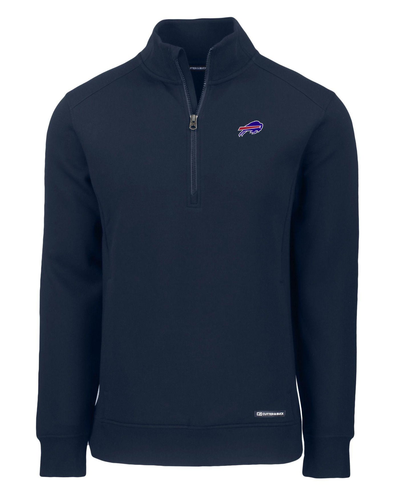 Bills Cutter and Buck Men's Navy Roam Eco Quarter Zip Pullover