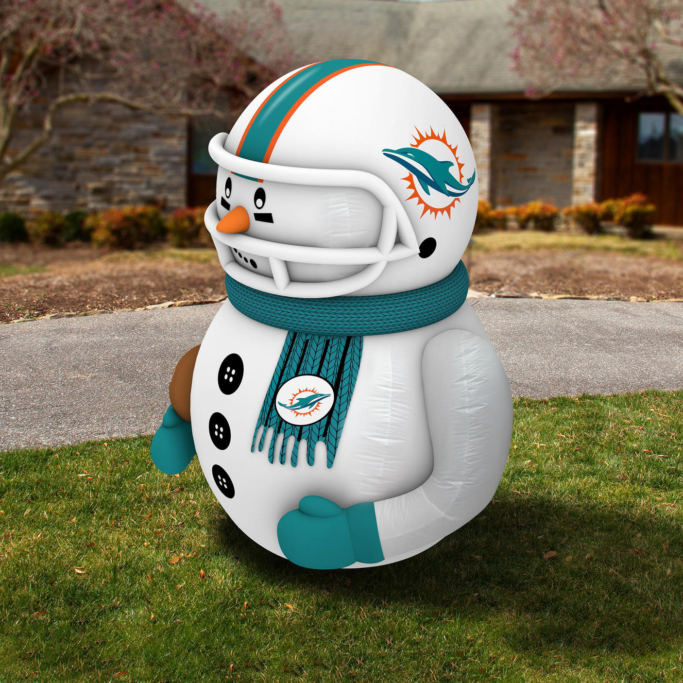 Dolphins Team Pride Inflatable Snowman Player