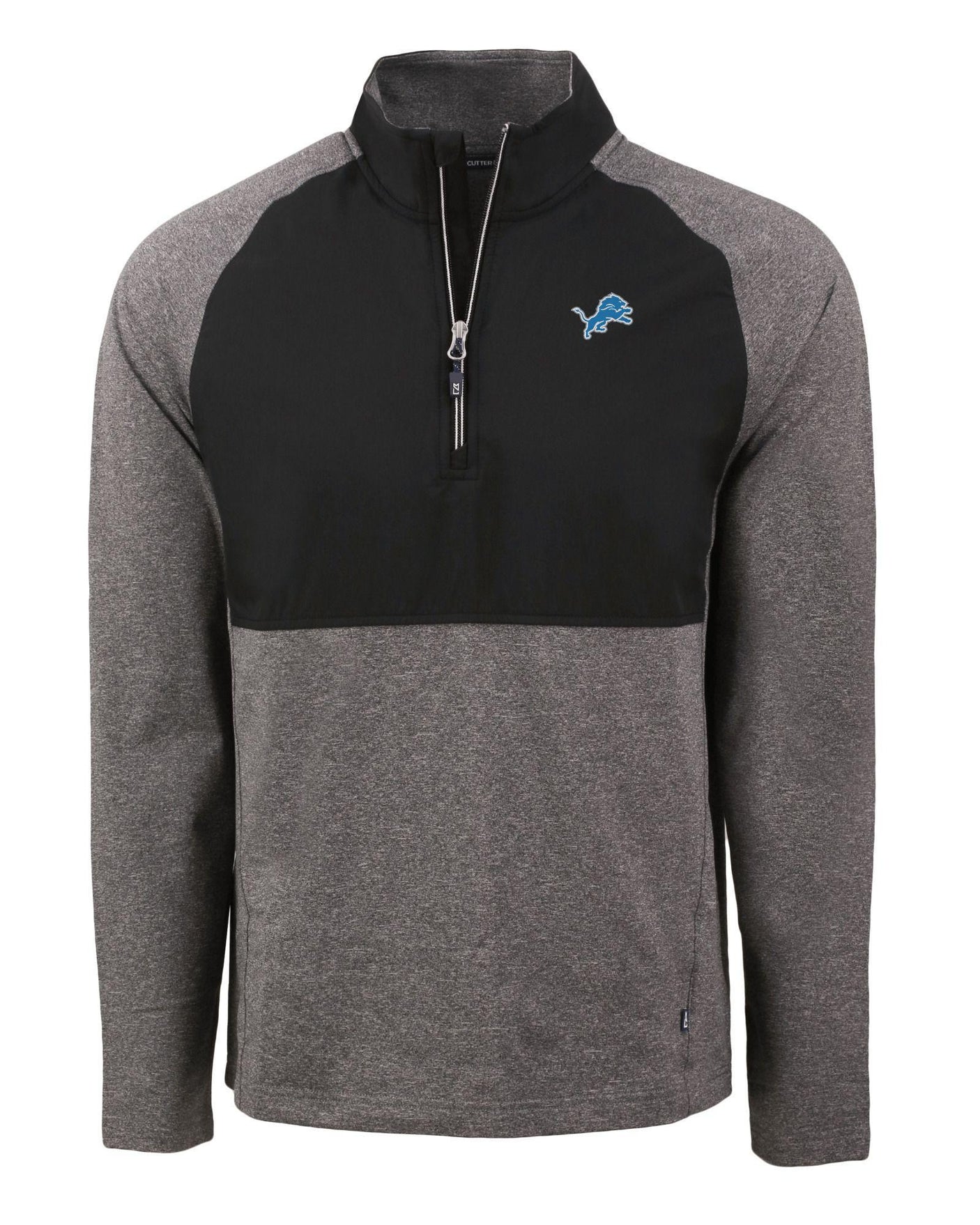 Lions Cutter and Buck Men's Black Adapt Hybrid Quarter Zip