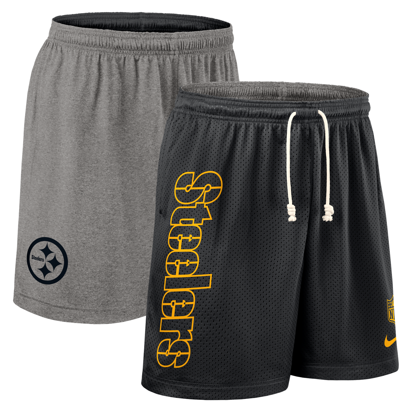 Steelers 2025 Nike Dri-Fit Knit Reversible Shorts