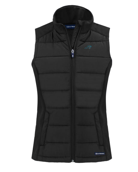 Panthers Cutter and Buck Women's Evoke Eco Hybrid Vest