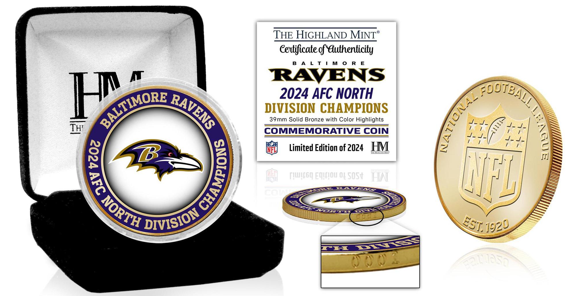 Ravens AFC North Division Champions Bronze Color Coin – Pro