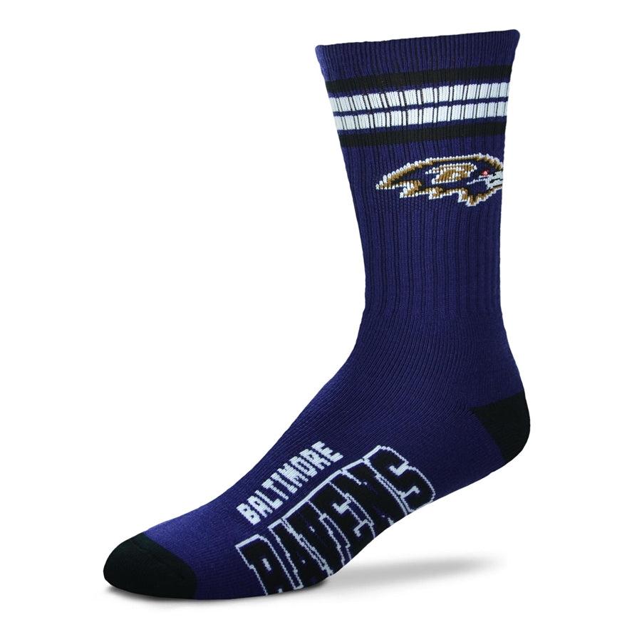Ravens 4 Stripe Deuce Sock