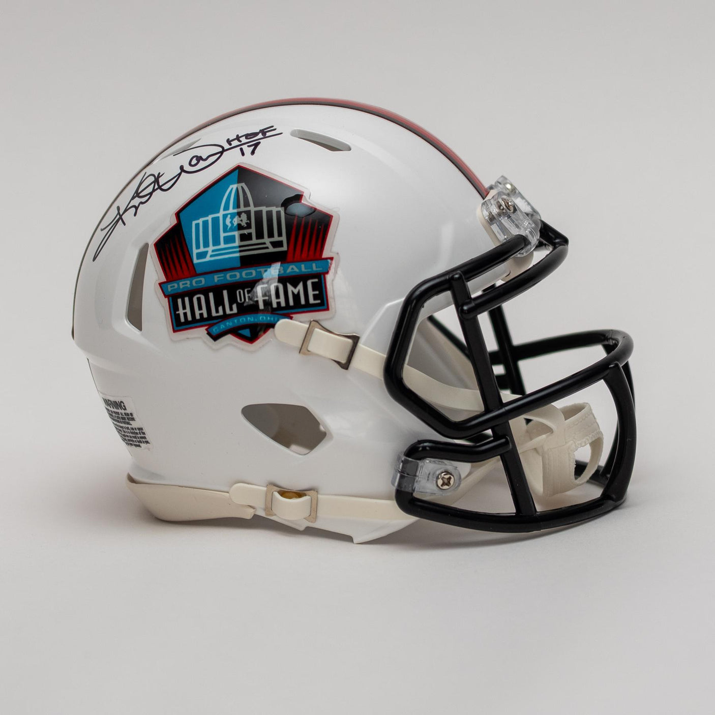 Kurt Warner Autographed Hall of Fame White Mini Helmet